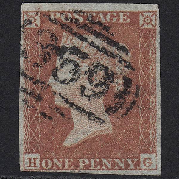 GB QV 1841 1d Red-brown Pl 155 SG8-B2(1) HG FU Hertford 359 4M Imperf