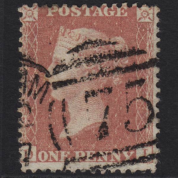 QV 1857 1d Pale Rose Transitional (Plate 44) C9A(1) DI FU Birmingham 75 Spoon