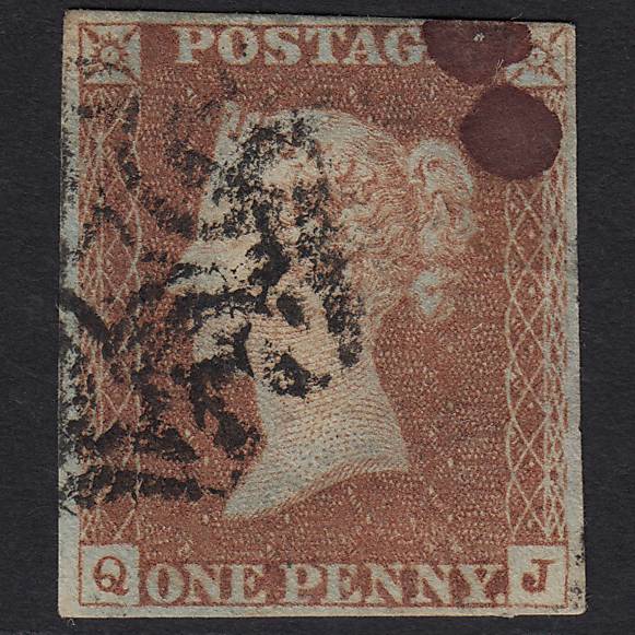 GB QV 1841 1d Red-brown (Plate 25) SG8-B1(1) QJ GU Maltese X 4 Margins