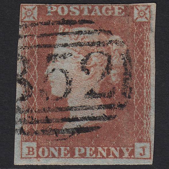 GB QV 1841 1d Red-brown (Plate 128) SG8-B2(1) BJ FU 4 Margins