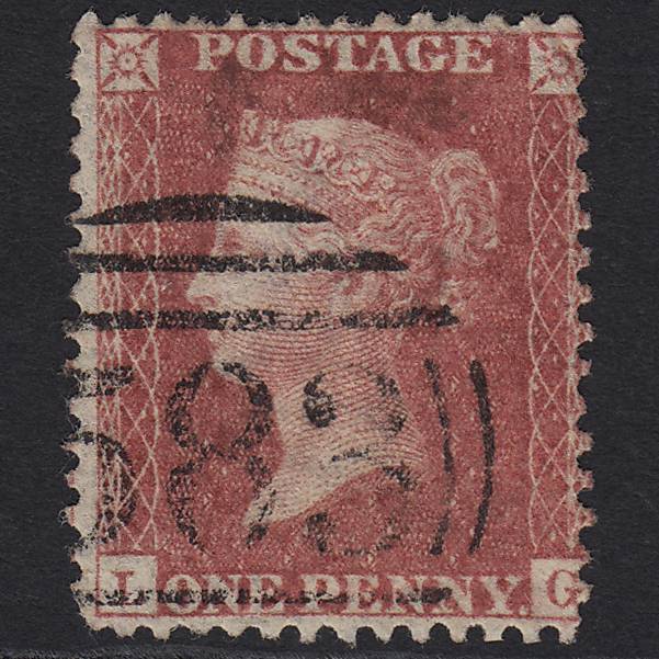 GB QV 1857 1d Rose-red Transitional (Plate 40) C9A(3) LG GU Nottingham 583