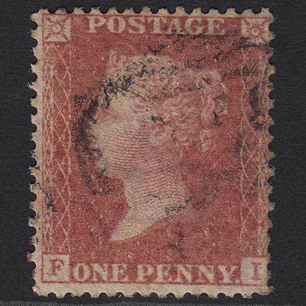 GB QV 1857 1d Rose-red (Plate 52) SG40-C10(1) FI FU Light Cancel