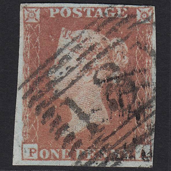 GB QV 1841 1d Red-brown Pl 87 SG8-B1(1) PA GU Edinburgh 131 4 Margins