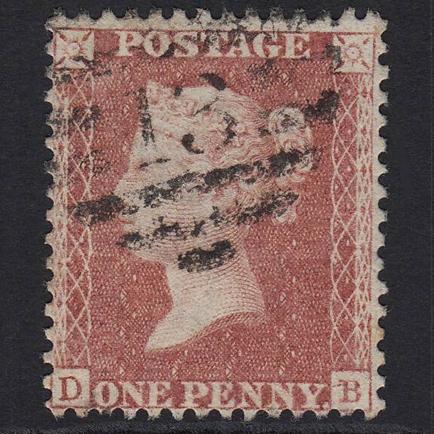 GB QV 1857 1d Rose-red (Plate 60) SG40-C10(1) DB GU London D&S Cancel