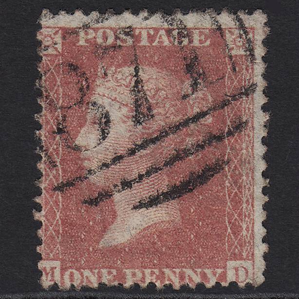 GB QV 1857 1d Pale Rose Pl 48 SG39-C10(3) MD FU Weston-super-mare 871