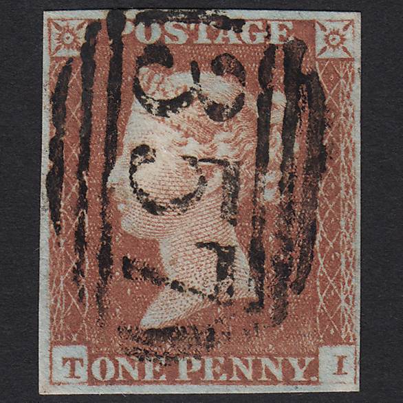 GB QV 1841 1d Red-brown (Plate 58) SG8-B1(1) TI VFU Hereford 357 4M Imperf