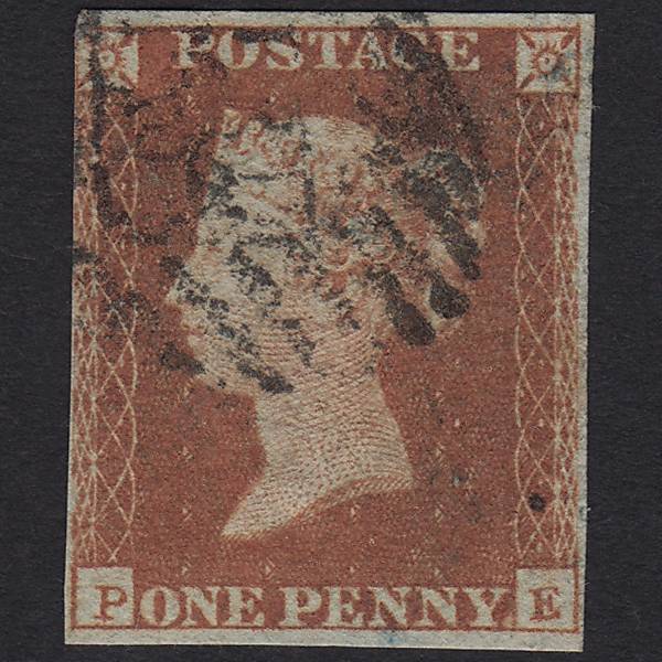 GB QV 1841 1d Red-brown (Plate 94) SG8-B1(1) PE GU London nr 4 Margins