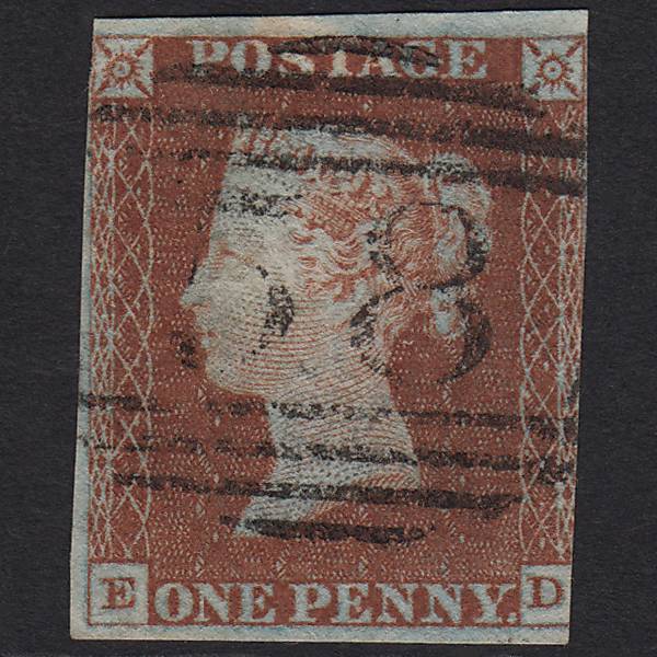 GB QV 1841 1d Red-brown (Plate 45) SG8-B1(1) ED GU Beaumaris 58