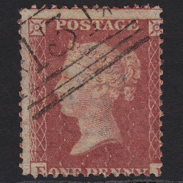 GB QV 1857 1d Rose-red SG40-C10(1) FU Edinburgh 131 Large Misperf