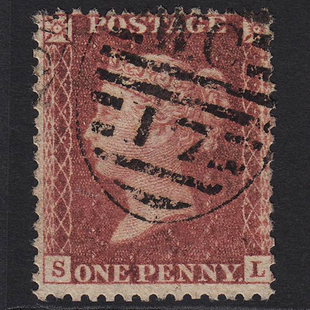 GB QV 1857 1d Deep Rose-red Pl 27 SG41-C10(4) SI GU in London D&S WC17