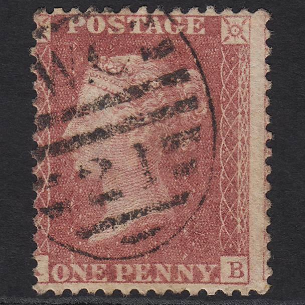 GB QV 1857 1d Pale Rose Pl 52 SG39-C10(3) KB GU in London D&S WC21 Misperf