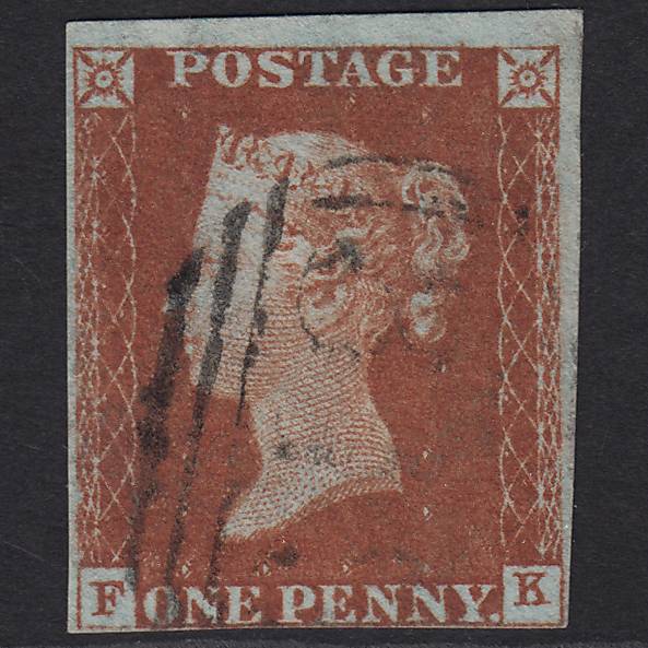 GB QV 1841 1d Red-brown (Plate 51) SG8-B1(1) FK FU 4 Margins