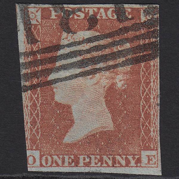 GB QV 1841 1d Red-brown Pl 162 SG8-B2(1) OE GU 3 Margins Edinburgh 131