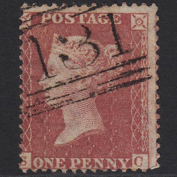 GB QV 1857 1d Rose-red (Plate 46) SG40-C10(1) SC GU Edinburgh 131 Misperf