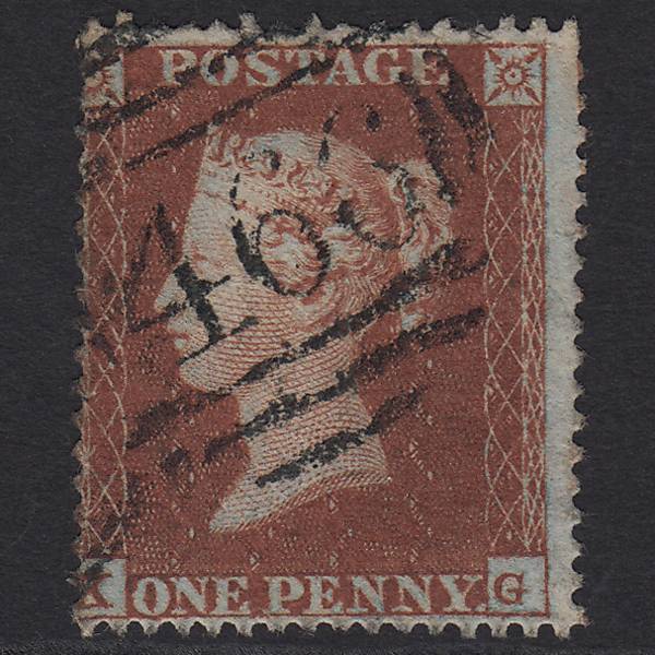GB QV 1854 1d Red-brown (Plate 195) SG17-C1(1) KG GU Liverpool 466