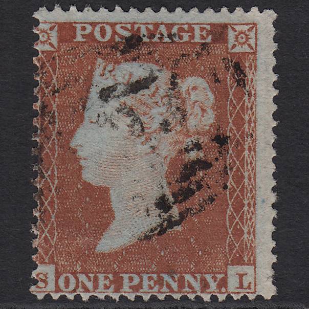 GB QV 1854 1d Red-brown (Plate 189) SG17-C1(1) SL FU Light Cancel
