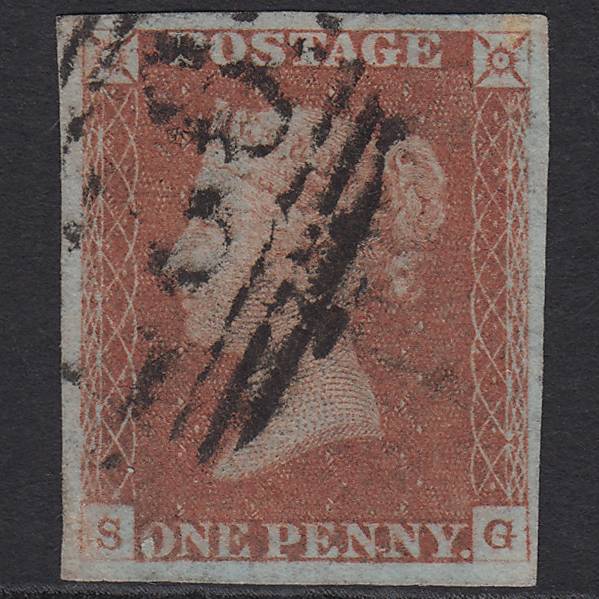 GB QV 1841 1d Red-brown Pl 82 SG8-B1(1) SG GU 4 Good Margins Yarmouth 927