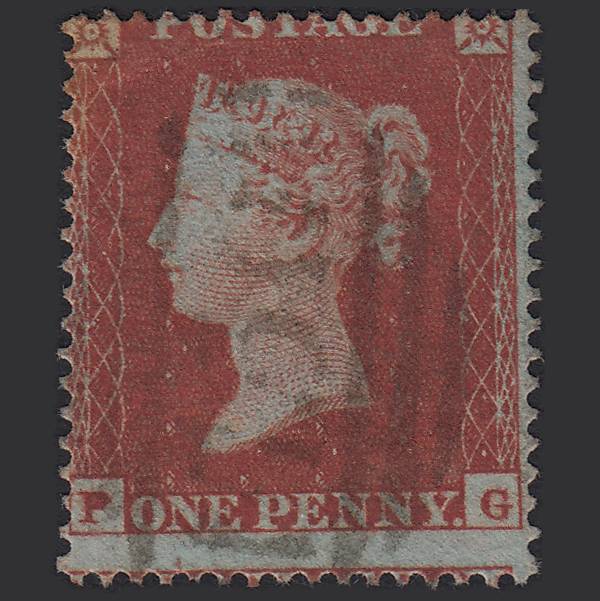 GB QV 1854 1d Red-brown (Plate 172) SG17-C1(1) PG GU Stourbridge 750 Misperf