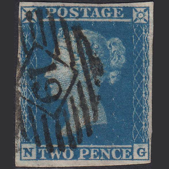 GB QV 1841 2d Violet-blue Early Stage (Plate 4) SGEs17 NG GU 4M London IS 19