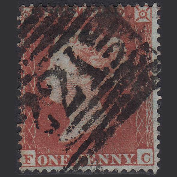 GB QV 1854 1d Red-brown (Plate 169) SG17-C1(1) FC FU Leith 221