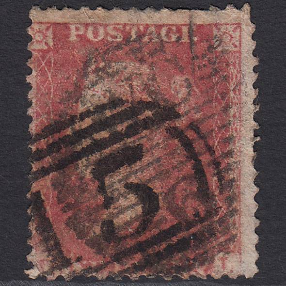 GB QV 1857 1d Rose-red SG40-C10(1) Spacefiller Double Postmark Rarity