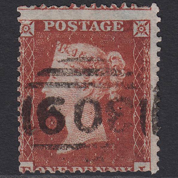 GB QV 1855 1d Red-brown (Plate 204) SG22-C2(1) EL GU Gateshead 309 Misperf