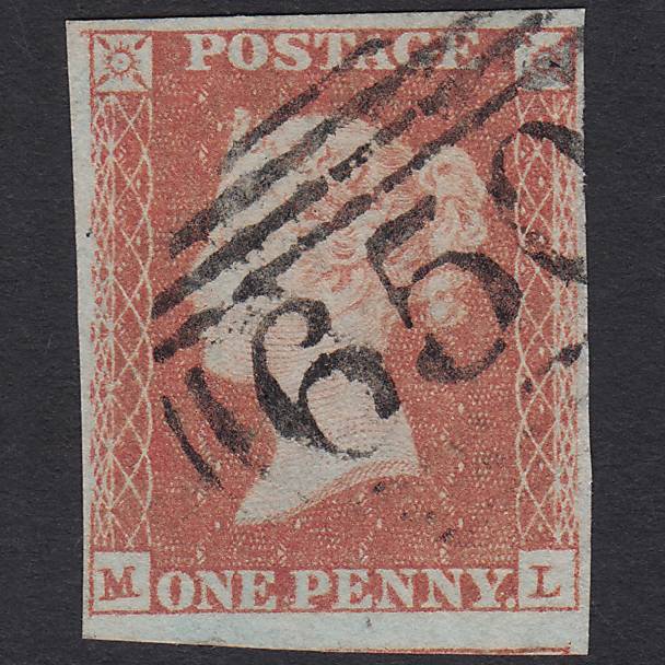 GB QV 1841 1d Red-brown Pl 89 SG8-B1(1) ML GU 4 Margins Rochester 650