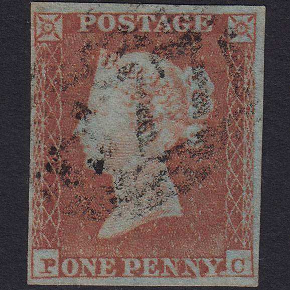GB QV 1841 1d Red-brown (Plate 112) SG8-B1(1) PC FU 4 Margins