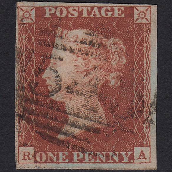 GB QV 1841 1d Red-brown Pl 70 SG8-B1(1) RA FU 4 Margins Newcastle 545