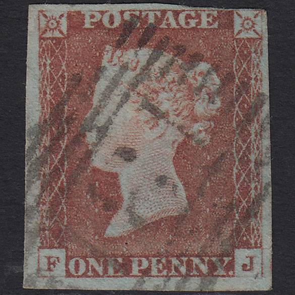 GB QV 1841 1d Pale Red-brown (Plate 64) SG9-B1(3) FJ FU Edinburgh 131