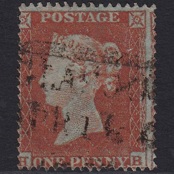 GB QV 1854 1d Red-brown Pl 188 SG17-C1(1) HB GU Unusual Scots Local Cancel