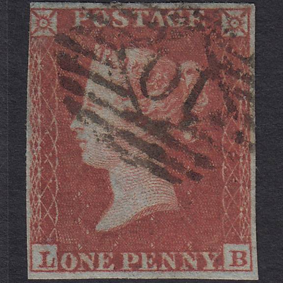 GB QV 1841 1d Red-brown (Plate 161) SG8-B2(1) LB FU nr 4M London IS 10