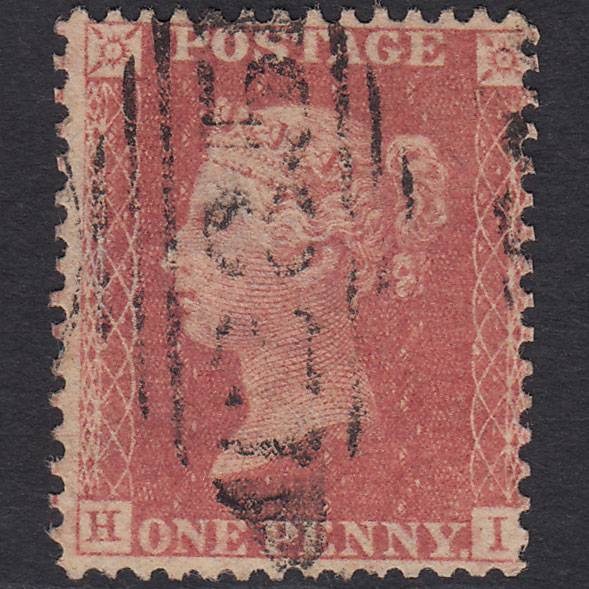 GB QV 1857 1d Pale Rose (Plate 66) SG39-C10(3) HI FU Exeter 285