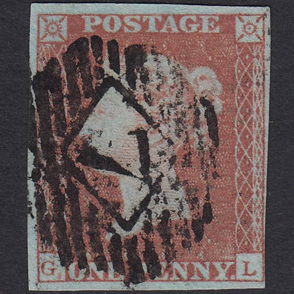GB QV 1841 1d Pl 90 SG8-B1(1) GL FU Missing Imprimatur 4M London IS 7