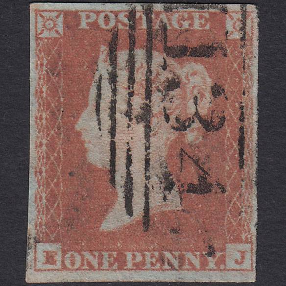 GB QV 1841 1d Red-brown (Plate 91) SG8-B1(1) EJ FU 4 Margins Bristol 134