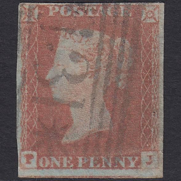 GB QV 1841 1d Red-brown Pl 79 SG8-B1(1) PJ GU 4M Edinburgh 131 Star Pillar