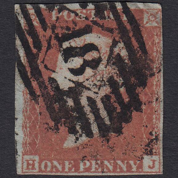 GB QV 1841 1d Red-brown (Plate 87) SG8-B1(1) HJ GU 4 Margins London IS 18