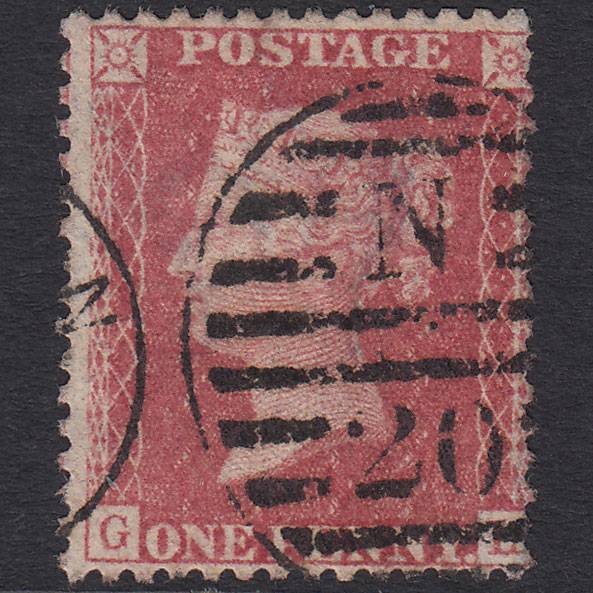 GB QV 1857 1d Rose-red Pl 66 SG40-C10(1) GL GU London D&S N20 Misperf