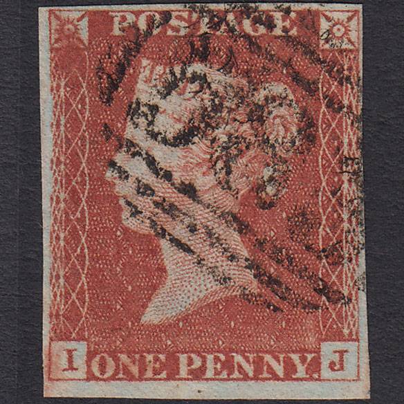 GB QV 1841 1d Red-brown Pl 52 SG8-B1(1) IJ FU 4 Margins Nottingham 583