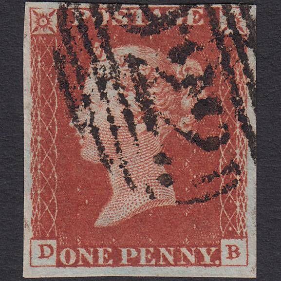 GB QV 1841 1d Deep Red-brown (Plate 60) SG10-B1(4) DB FU 4M Worksop 922