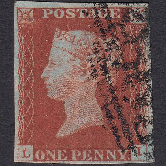 GB QV 1841 1d Red-brown (Plate 60) SG8-B1(1) LI FU 4 Margins