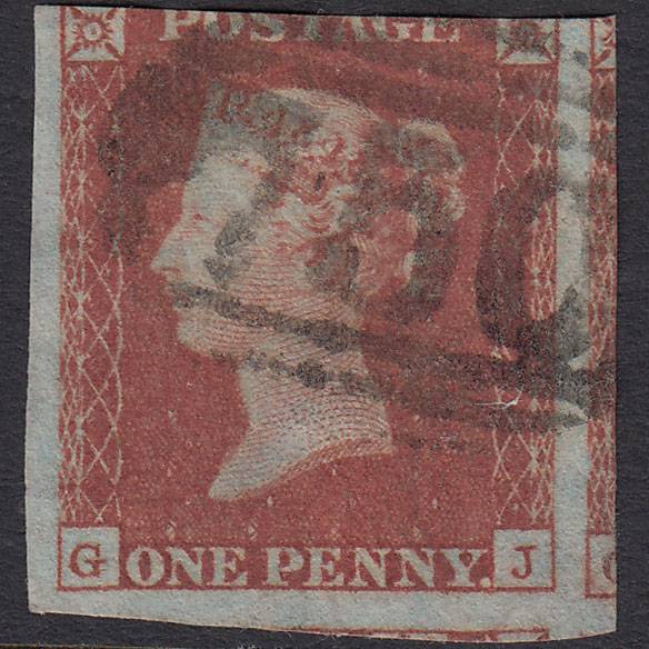 GB QV 1841 1d Red-brown (Plate 102) SG8-B1(1) GJ GU 3m Stourbridge 750