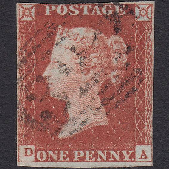 GB QV 1841 1d Red-brown (Plate 70) SG8-B1(1) DA FU nr 4M Gravesend 322