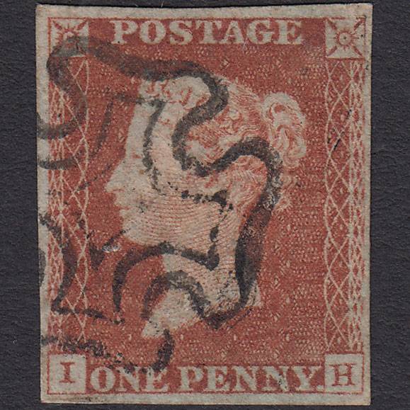 GB QV 1841 1d Red-brown (Plate 25) SG8-B1(1) IH FU 4 Margins Maltese Cross