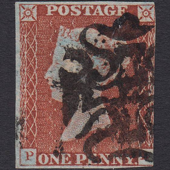 GB QV 1841 1d Red-brown (Plate 36) SG8-B1(1) PL FU 3m No.12 in MX Pinhole