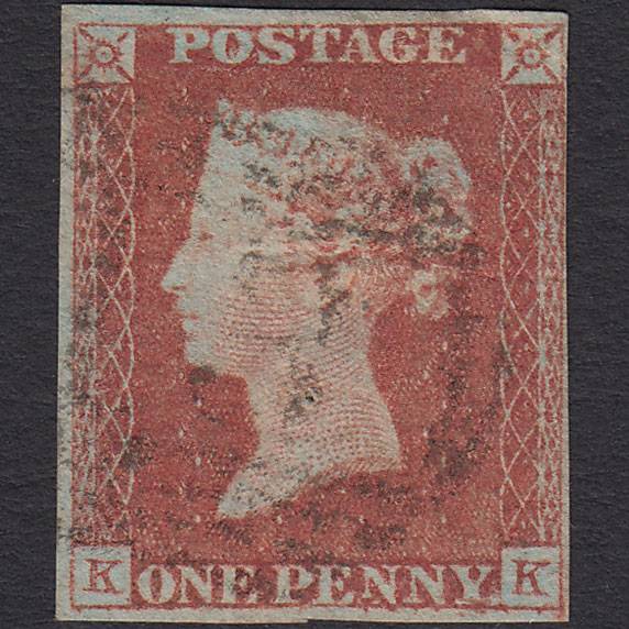GB QV 1841 1d (Plate 76) SG8-B1(1) Constant Variety KK PU 4M Pinhole