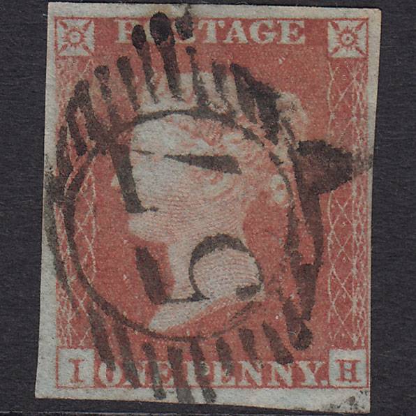 GB QV 1841 1d Red-brown Pl 159 SG8-B2(1) IH FU 4 Margins London D&S 57
