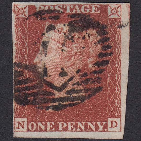 GB QV 1841 1d Red-Brown Plate 64 SG8-B1(1) ND FU 4M London IS Cancel