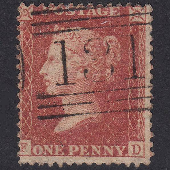 GB QV 1857 1d Rose-Red Plate 47 SG40-C10(1) FD FU Edinburgh 131