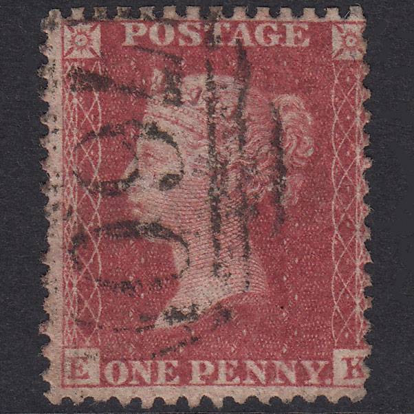 GB QV 1857 1d Rose-Red Plate 44 SG40-C10(1) EK FU Sudbury 760